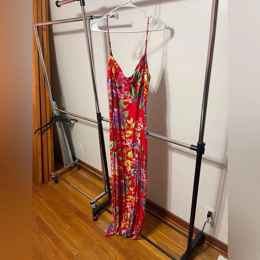 Lulus red floral sleeveless maxi dress, size xxl, like new - Picture 1 of 4